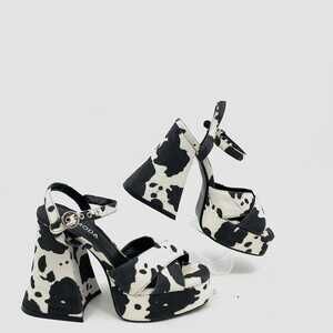 Lamoda Cow Print Platform Heels | Women’s US 4